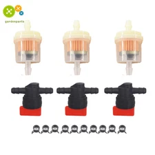 3Kit AM36141 697947 698183 In Line 1/4" Fuel Gas Filter Shut Cut Off Valve Clamp