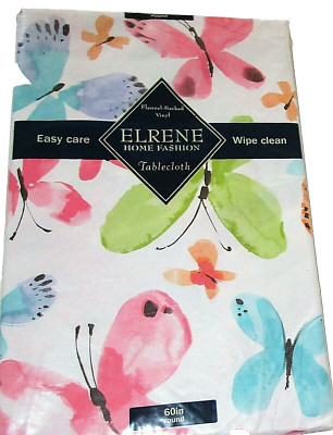Springtime ~ Vinyl Tablecloth ~ BUTTERFLIES ~ 60