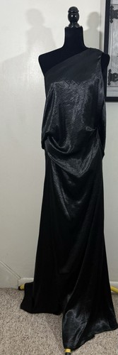 ASOS One Shoulder Satin Maxi Dress Split Strap Size 12 Formal Elegant NWT