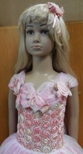 ROMANTIC LENGTH GIRLS BALLET COSTUME Rosette Trim frosted skirt Gold gilded NWT
