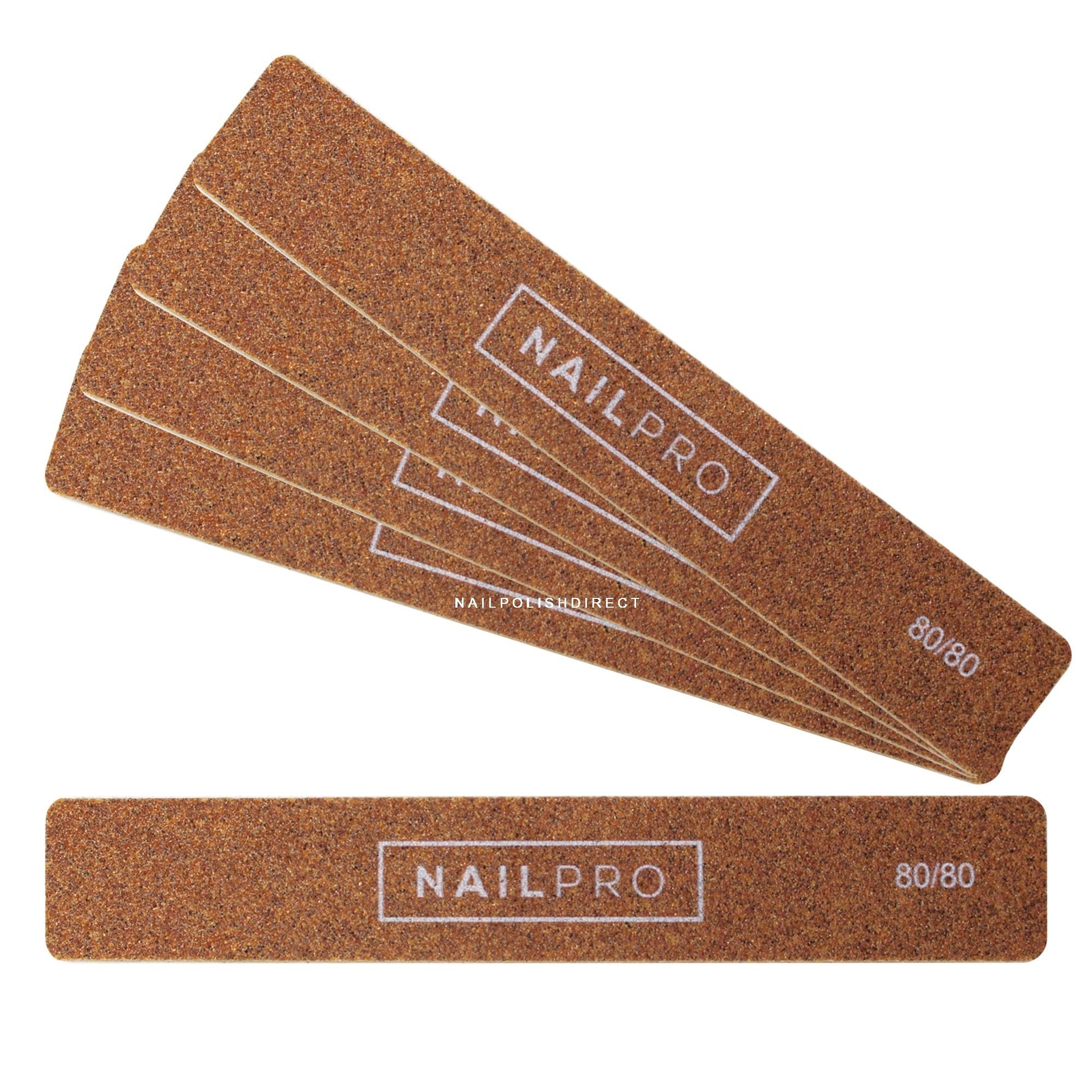 Nail Pro Jumbo Nail Files - Gold - 80/80 Grit - Pack of 10