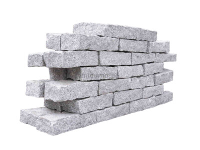 Granit Randsteine Mauersteine Bordstein Beet Garten 40x20x10cm 44 Stk.