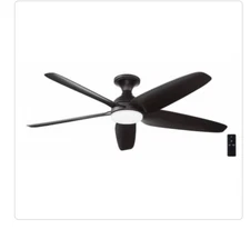 Hampton Bay 54" LED Color Changing Ceiling Fan - Black