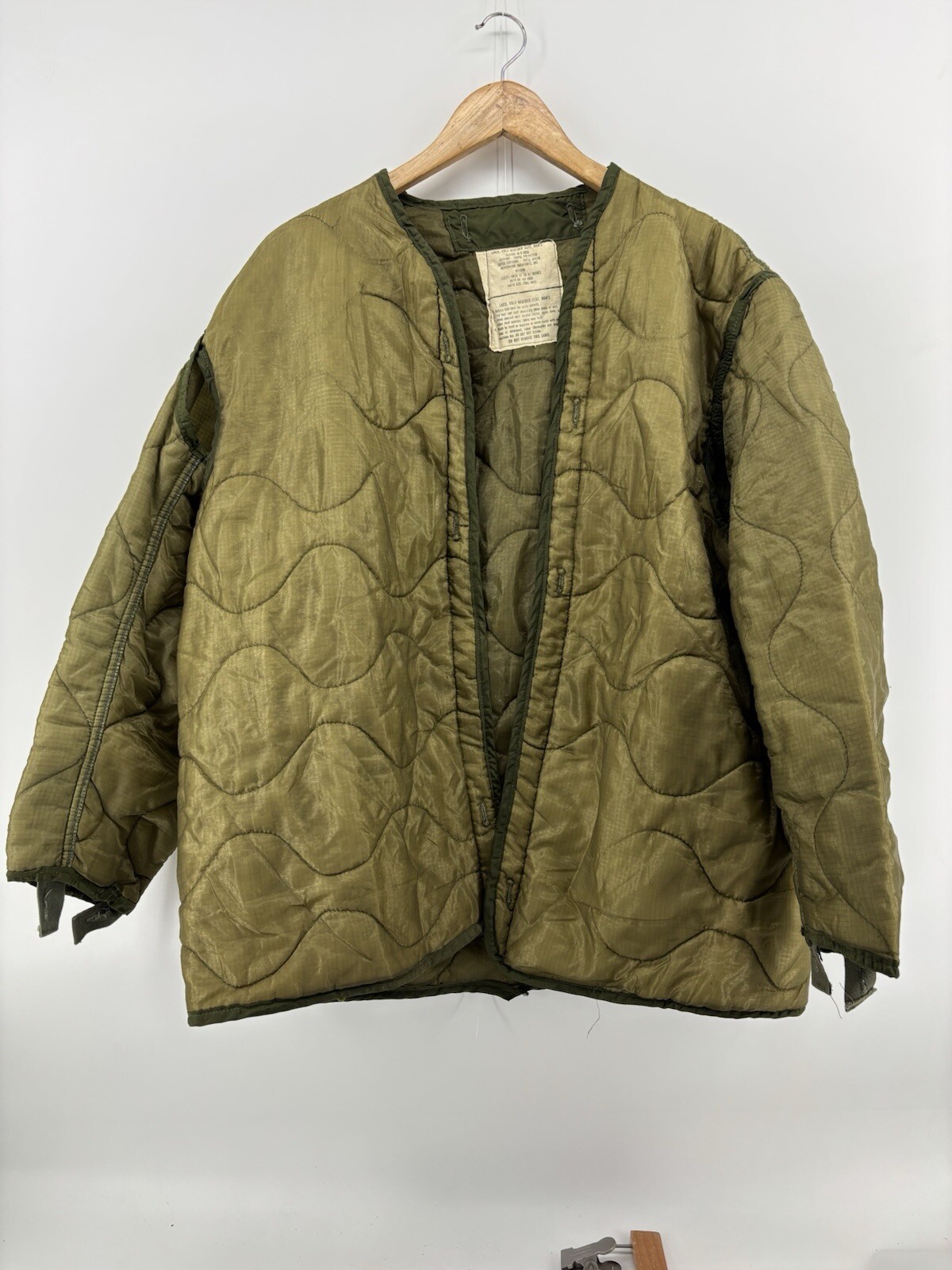 Military M65 Field Jacket Liner Cold Weather Coat Quilted 1978 Vintage Medium