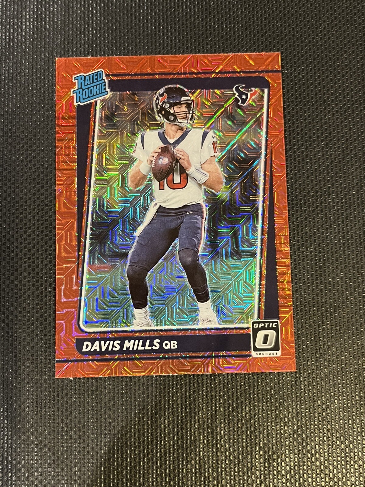 2021 Donruss Optic Davis Mills Red Mojo Prizm Rated Rookie RC #222 Texans