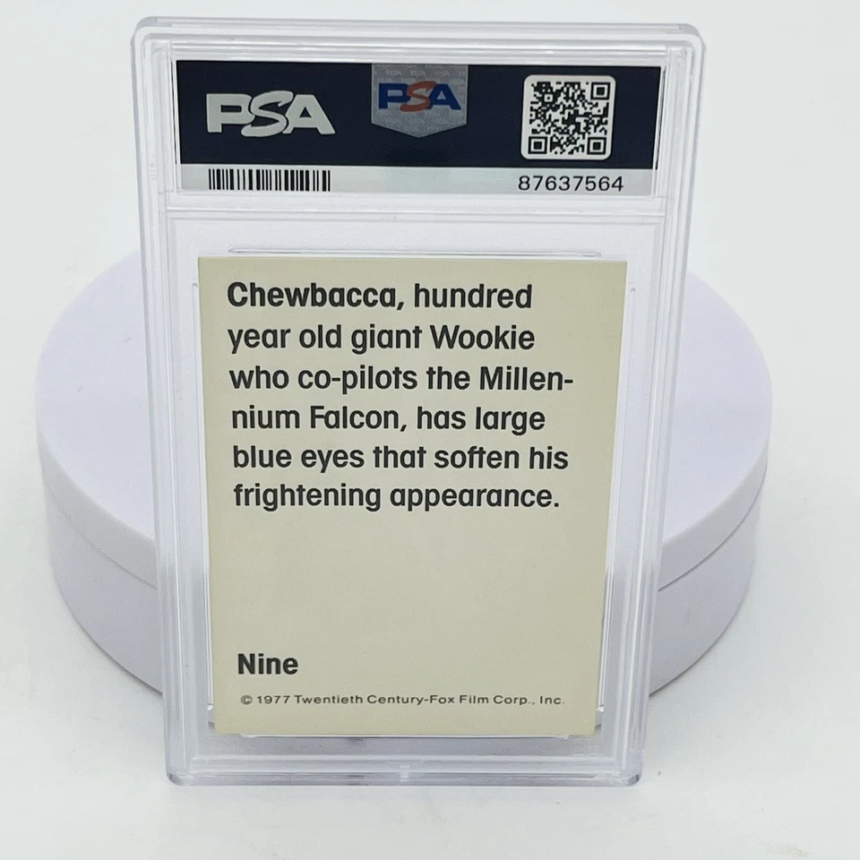 1977 Star Wars Chewbacca Chewy #9 Wonder Bread PSA 6 EX-MT Trading Card - Image 4 of 4