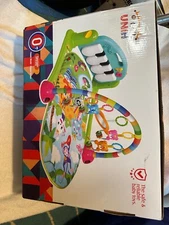 UNIH Baby Gym Play Mat and Piano Gym with Tummy Time Mat, Musical Light Activity