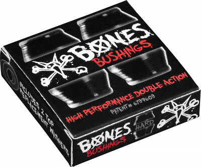 Bones Skateboard Truck Bushings Hardcore Hard 96A Black - For 2 Trucks
