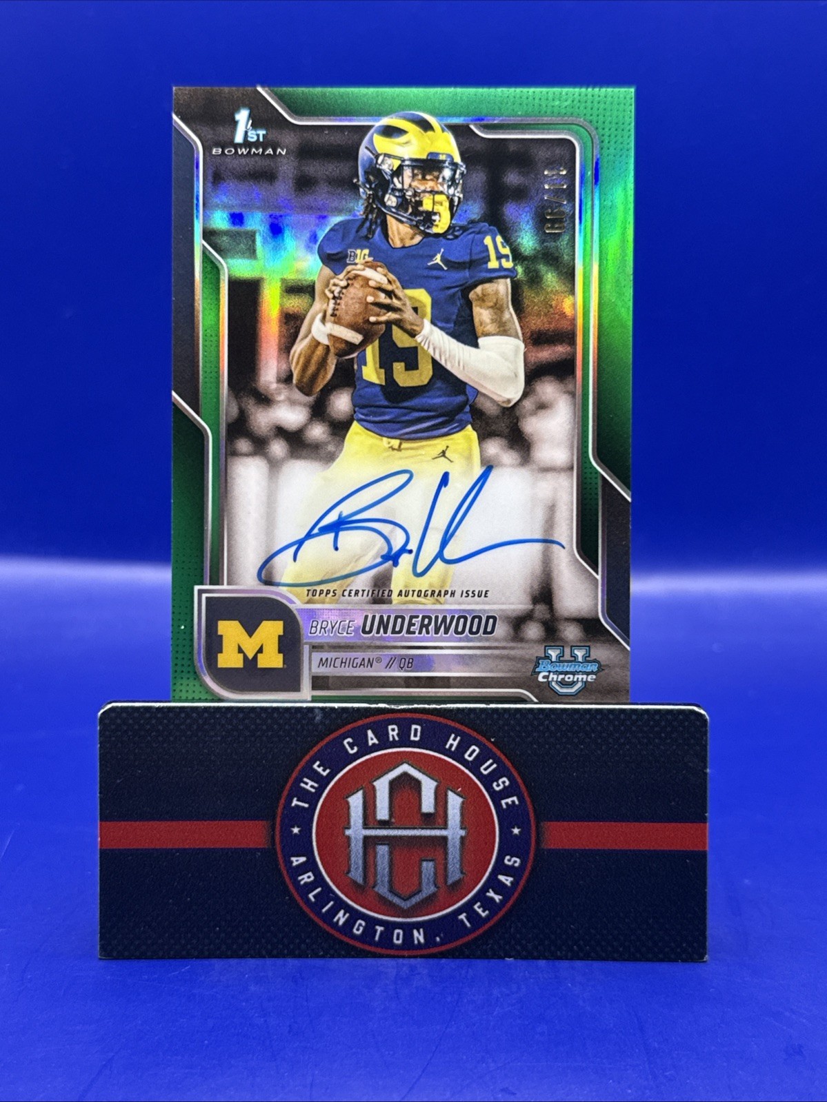 2025 Bowman U Chrome Bryce Underwood 1st Green Auto /99 Michigan JM1