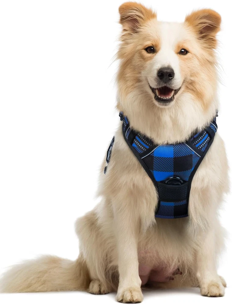 Dog Harness No Pull with 2 Leash Clips, Adjustable Soft Padded, Reflective Oxfor