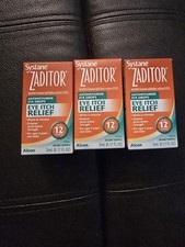 3 Systane Zaditor Eye Itch Relief Antihistamine Eye Drops 0.17oz C10 