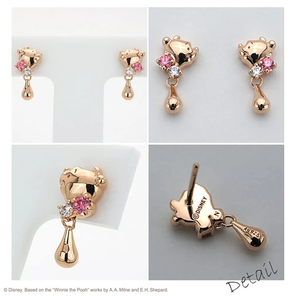 Disney Winnie Puuh Silber Pierce Rosa Gold Beschichtung Honig Drop - Bild 2 von 4