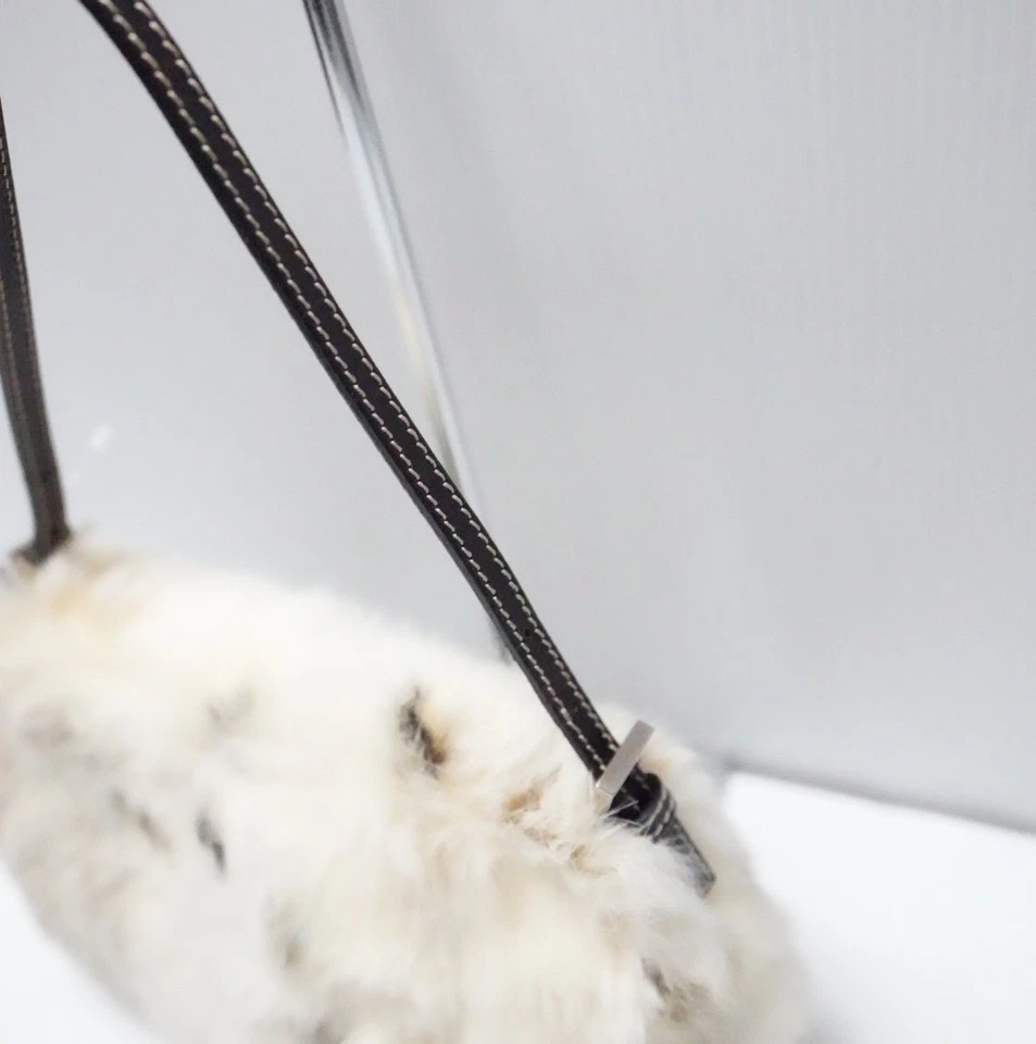 RARO!!!! Bolso de Hombro Fendi Mamma Baguette Piel Cuero Blanco Marrón Foto 3 de 4