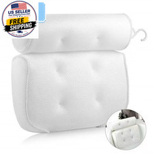 1/2 Pcs Spa Bathtub Pillow with Anti-Slip Suction Cups for Neck and Back Support