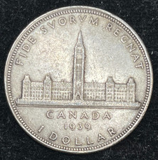 1939 Canada One Dollar Silver Coin 0.6 OZ ASW High Value