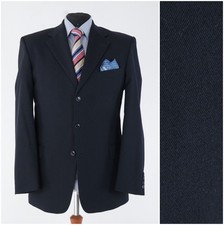 Mens Navy Blue Blazer 44R US Size CAVALIERE of SWEDEN Wool Sport Coat Jacket