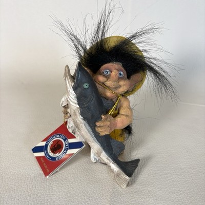 Lommedalen Troll-Atelier MINI TROLL Torsten YELLOW HAT FISH NORWAY NORWEGIAN