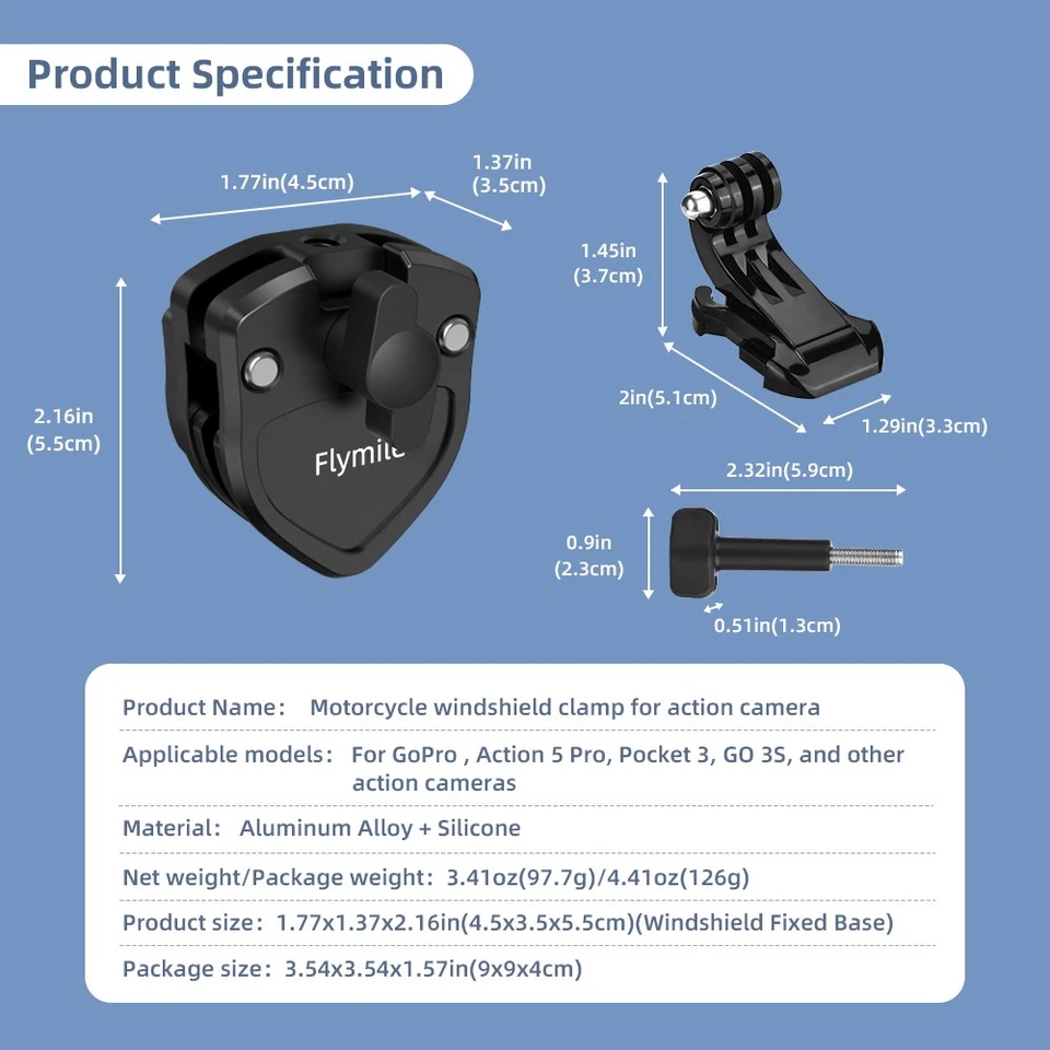 Camera Outdoor Vlog Adapter Clip Mount for GoPro 13/DJI Action5Pro/Insta360 X5 - Image 2 of 4