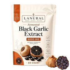 Lanural Fermented Black Garlic, Odorless Capsules, 60 Count