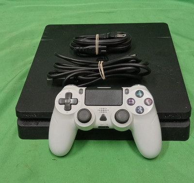Sony PS4 Slim 500GB White Controller /Cords- READ DESC (Disc Drive Issue)