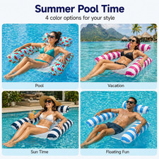 2x Inflatable Summer Swimming Hammock Floating Water Float Pool Lounge Bed gift