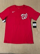 Nike Washington Nationals Kids Red Short Sleeve T-Shirt, Size M (10-12) -READ