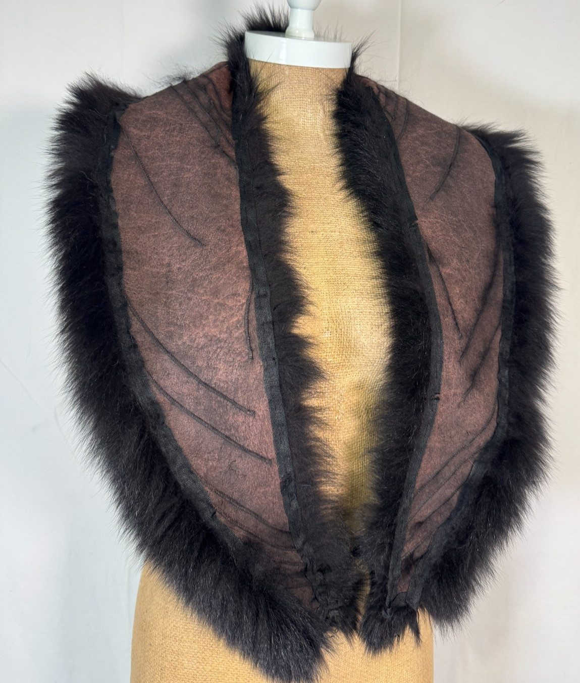 Vintage Genuine Black Genuine Luxury Fox Fur Collar Wrap Made in Canada