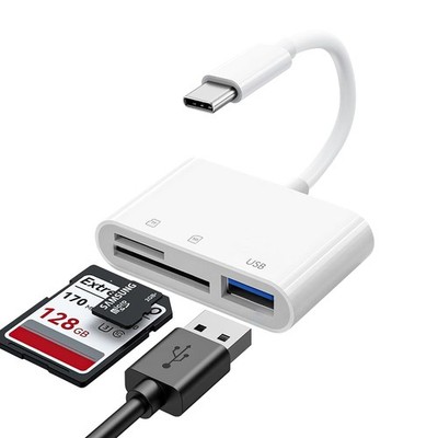 USB C SD Card Reader for iPhone 15 16 17, SD Card Adapter with SD MicroSD USB...