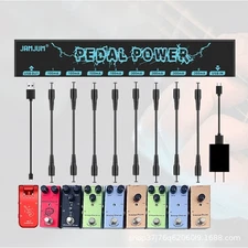 Guitar Effect Pedal Board Power Supply 8 Isolated Outputs DC 9V w/ Audio Cable