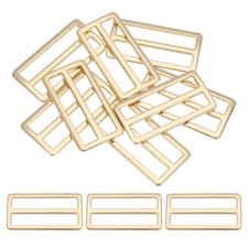 8 Pcs Metal Tri-glide Slide Buckle, 50mm Slider Strap Replacement, Gold