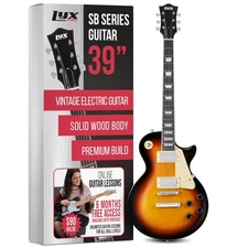 39” SB Series Electric Guitar, LP Style for Beginner, Intermediate & Pro Play...