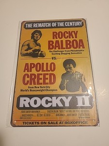 Rocky Balboa Vs Apollo Creed Fight Poster Rocky 2 Movie Metal Sign