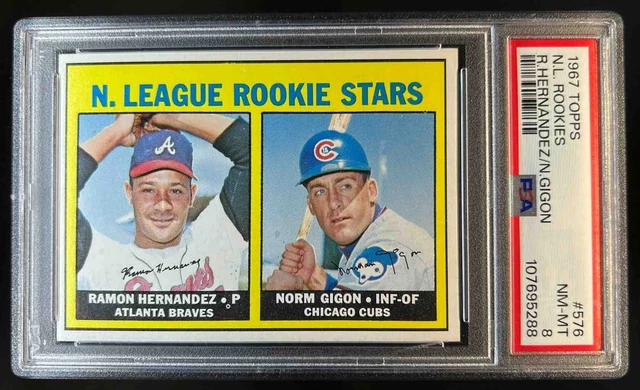 1967 Topps N. League Rookie Stars (Ramon Hernandez Norm Gigon) RS, RC #576 PSA 8