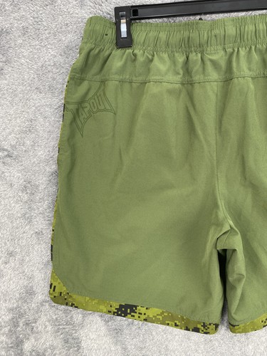 Tapout Shorts Mens Large Green Black Camo Athletic Drawstring MMA Training WWE - Picture 13 of 16