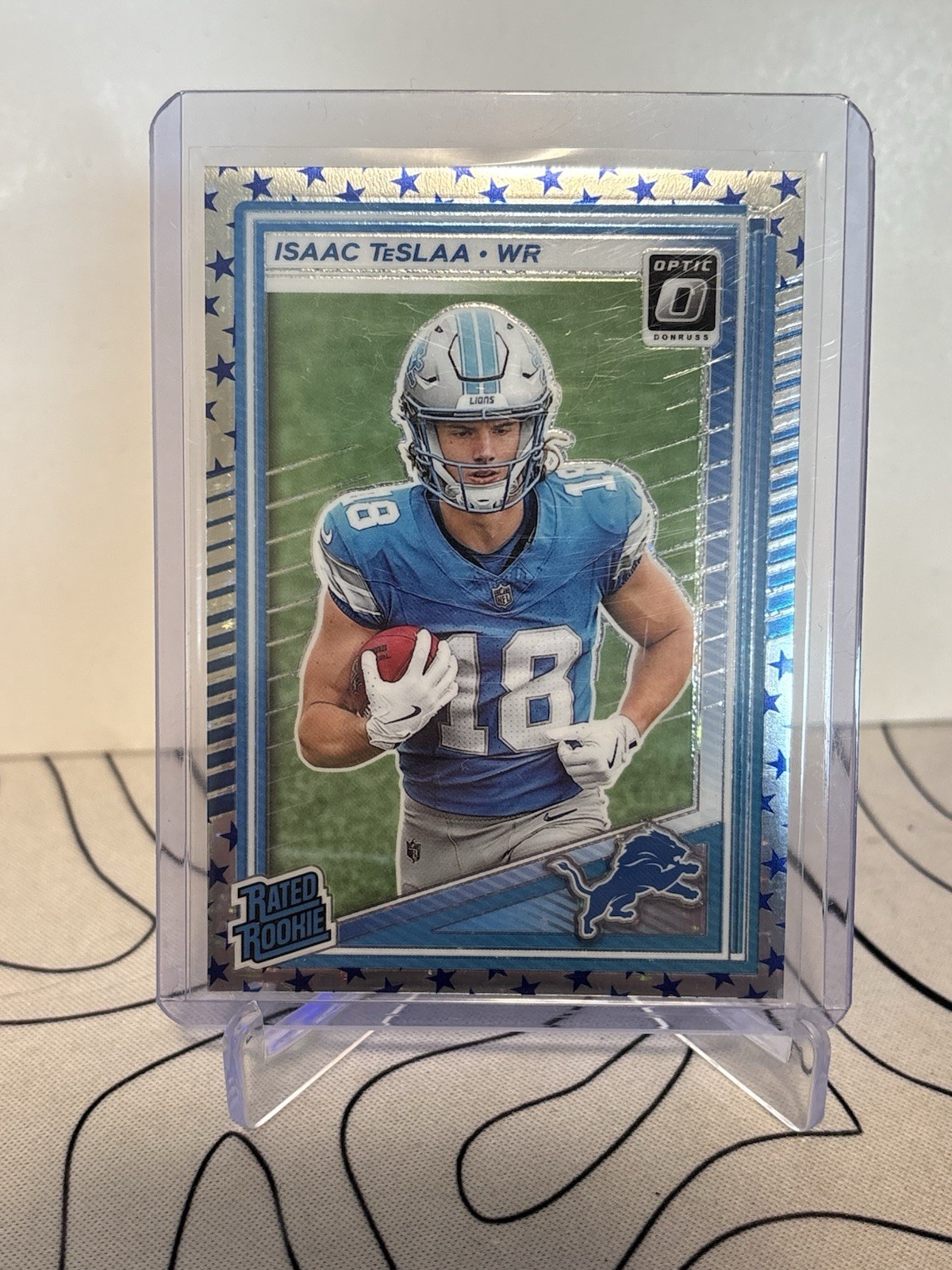 2025 Panini Donruss Optic Isaac TeSlaa Rated Rookie Stars Prizm #219 Lions