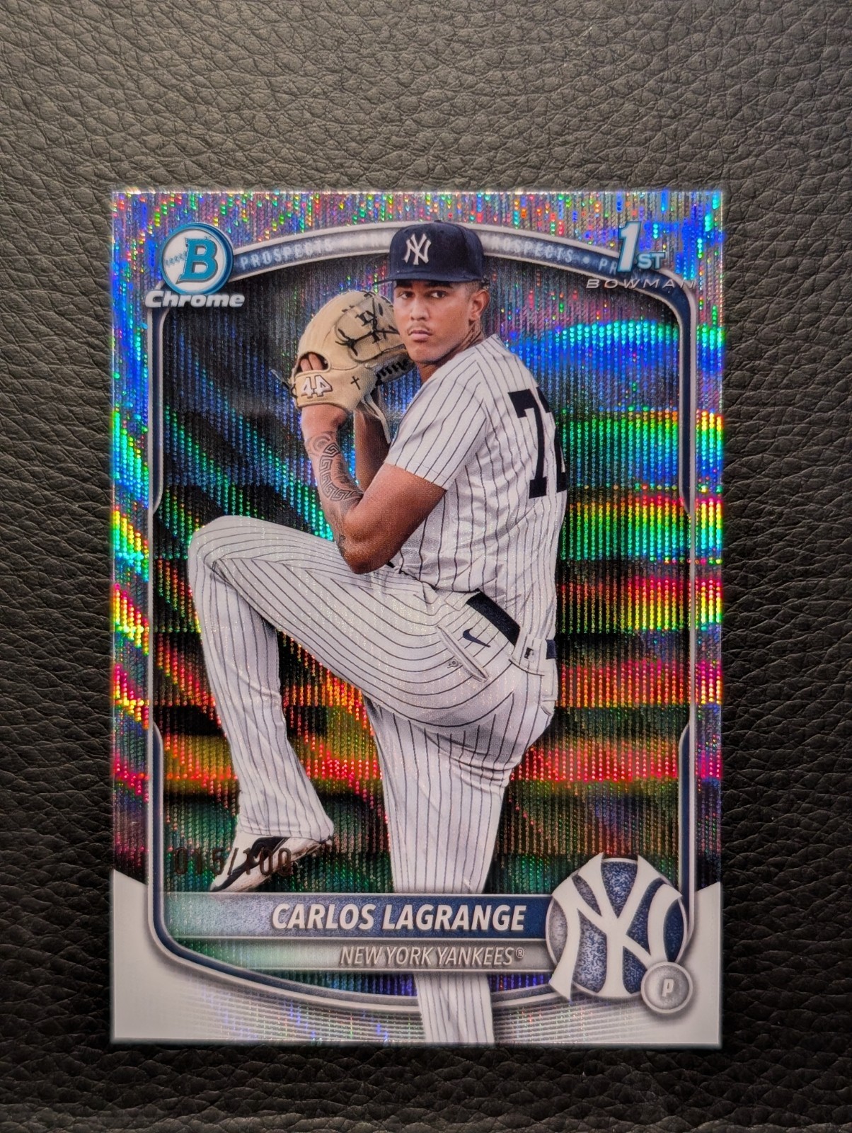 2025 Bowman Chrome Carlos Lagrange 1st Wave Refractor /100 Yankees 
