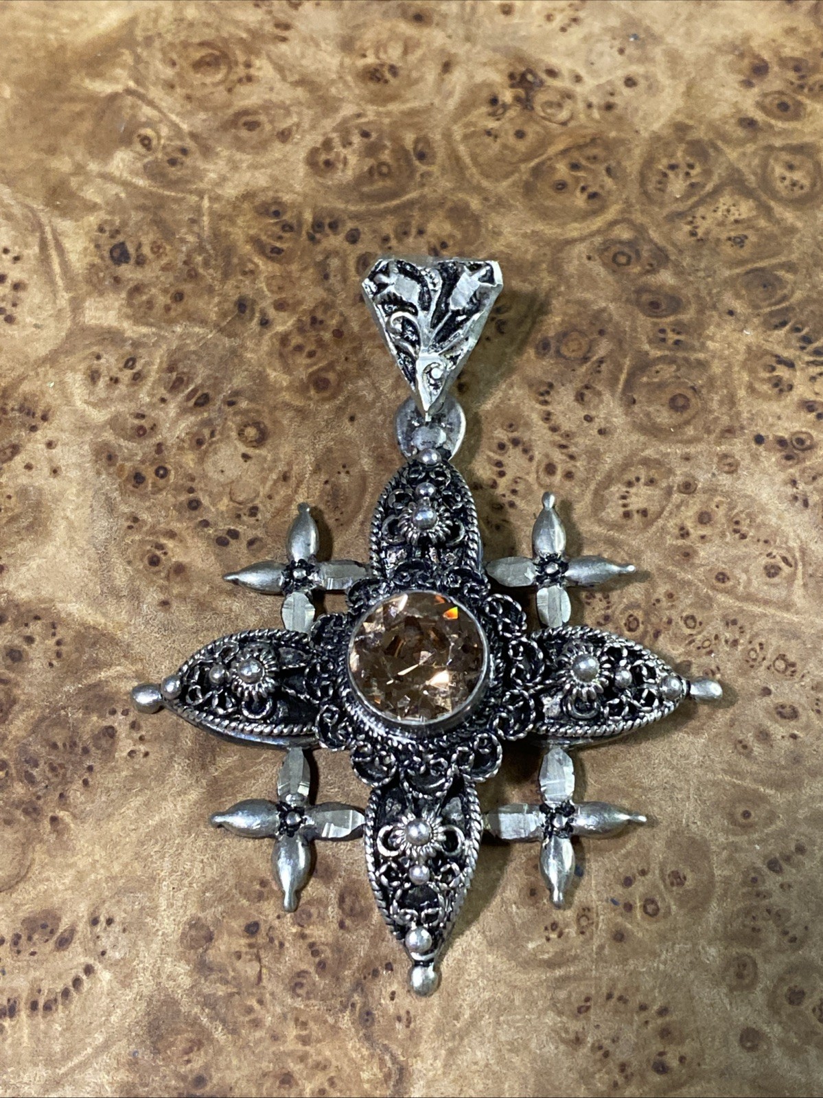 Jerusalem cross pendant Solid Sterling Silver Wit… - image 1