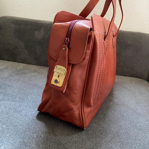 Bolso Boston Chloe Cuero Auténtico Marrón Mediano Mujer Italia 115074 - Imagen 3 de 11