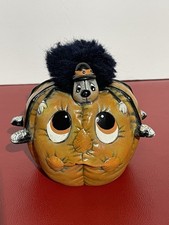 Halloween Pumpkin And Spider Resin Figurine 4  Tall X 5  Wide Unique