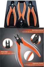 ValueMax 3-Pack 5 Inch Flush Cut Wire Cutters Precision Micro Diagonal Pliers