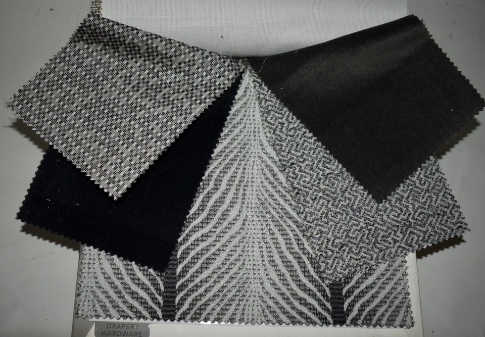 FABRIC SAMPLE BOOK Gray SHADOW SLATE Silver 46pcs LOT Wovens Velvets Embroidered - Image 2 of 4