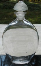 Empty Marked Guerlain Clear Crystal Perfume Bottle w Frosted Stopper Shalimar?