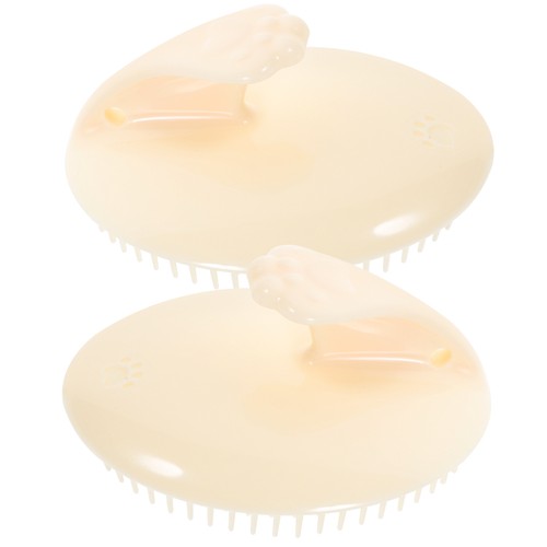 2 Stück Waschkamm Haarschrubber für Dusche Kopfhaut Massagegerät Bürste Shampoo
