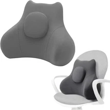 Lumbar Support Pillow, Memory Foam Ergonomic Back Cushion, Back Support Pillow f