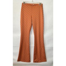 Zara Boho Chic Knit Retro 70s Flare Pants Ora...