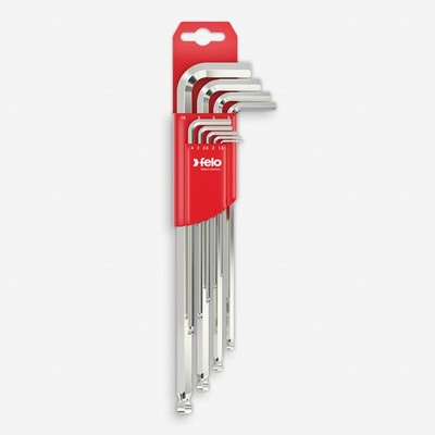 Felo Ball End Metric Hex L-Key Set, 1.5 - 10 mm, 9 Pieces
