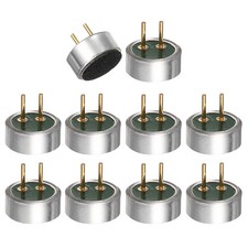Cylindrical Electret Condenser Mic Inserts with Pins -40dB Pack of 10 Silver