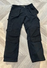 Dunlop Work Trousers Tool Pockets Insulated Cordura Black 34 Waist Leg 32 Large