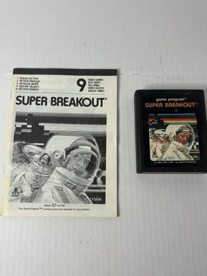 SUPER BREAKOUT with manual - Atari 2600 Video Game Cartridge
