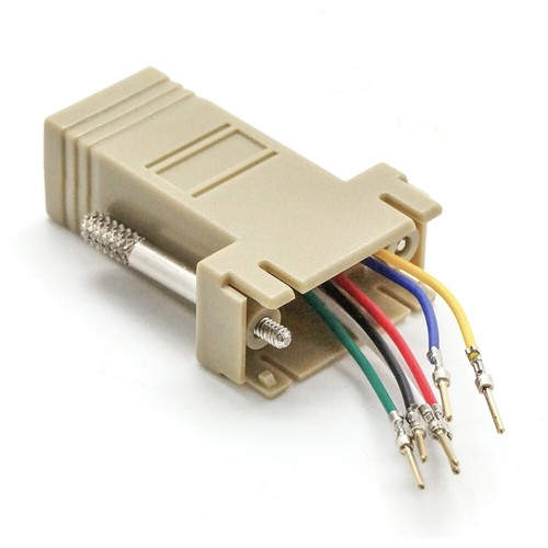 RJ11 / RJ12 (6 Conductor) - DB9 Male Modular Adapter - Picture 2 of 5